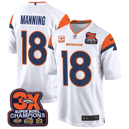 DEN 3-Time Champions Patch Game Jersey - Al Stitched