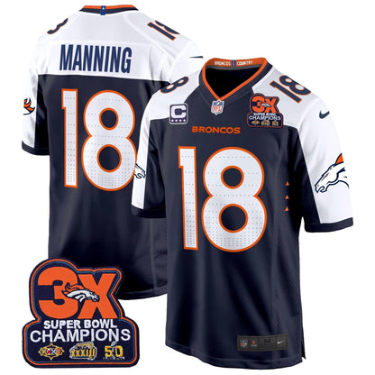DEN 3-Time Champions Patch Game Jersey - Al Stitched