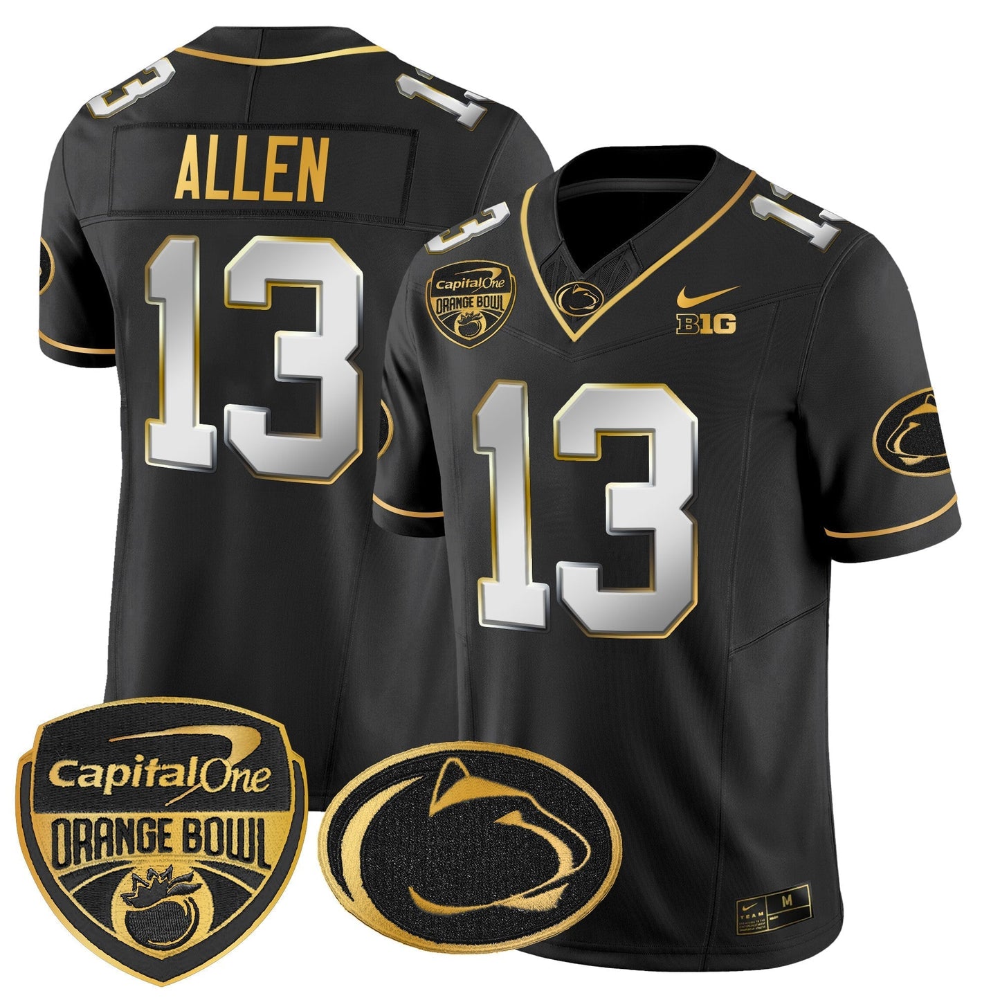 PSU Orange Bowl Patch Gold Vapor Limited Jersey V2 - All Stitched
