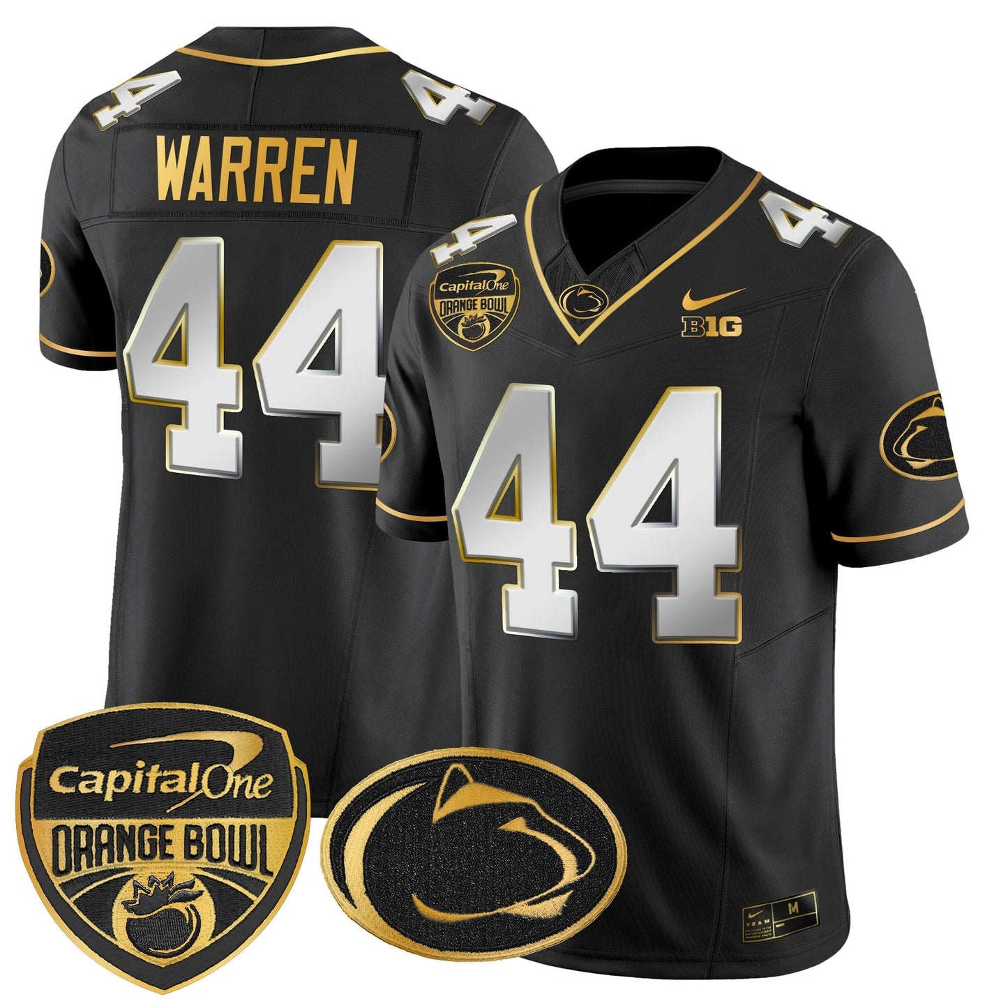 PSU Orange Bowl Patch Gold Vapor Limited Jersey V2 - All Stitched