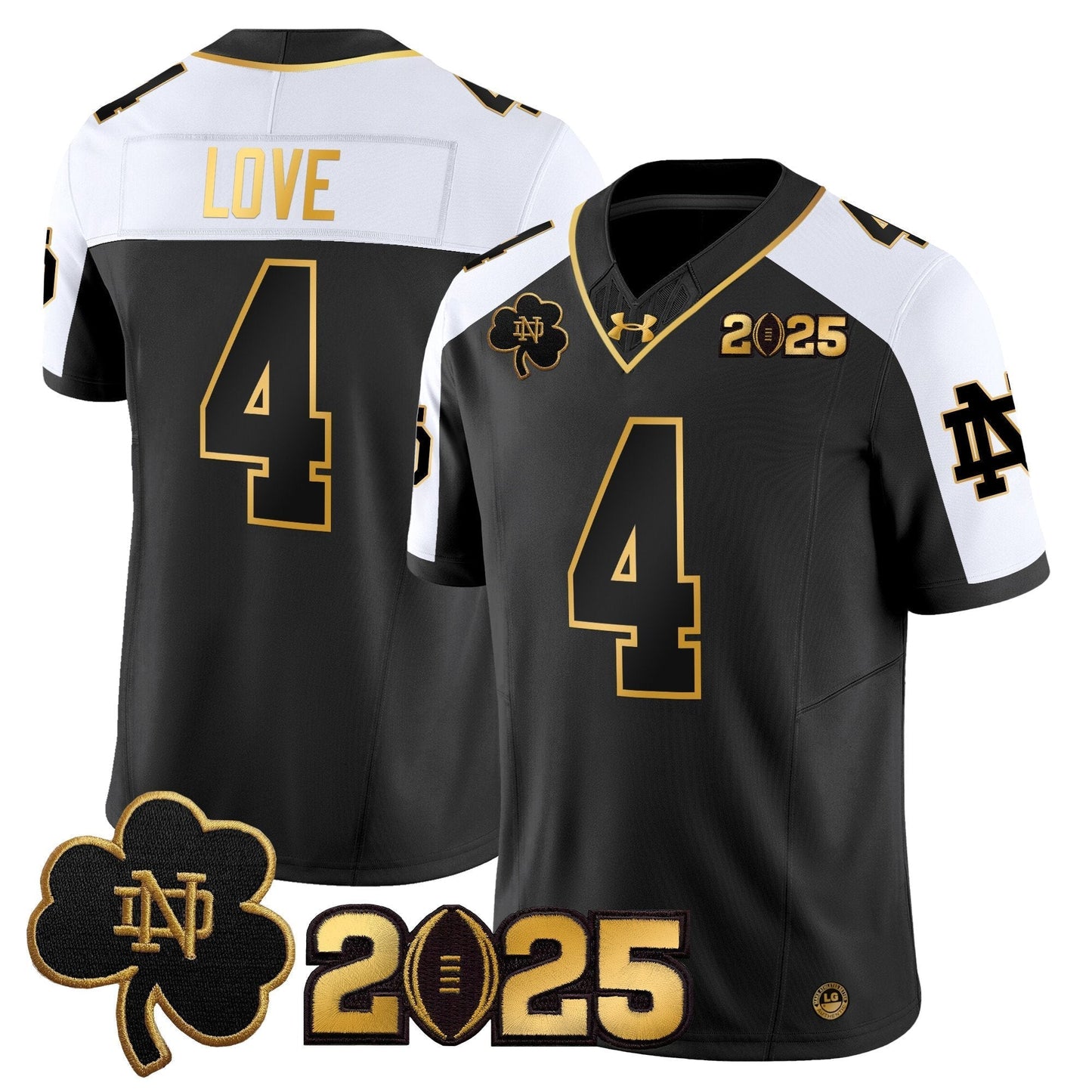 ND 2025 CFP Final Patch Gold Vapor Limited Jersey - All Stitched