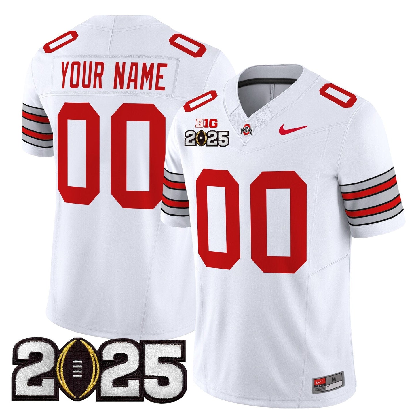 OSU 'Heritage Stripe' 2025 CFP Final Patch Vapor Limited Custom Jersey - All Stitched