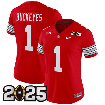 Women's OSU 'Heritage Stripe' 2025 CFP Final Patch Vapor Limited Jersey - All Stitched