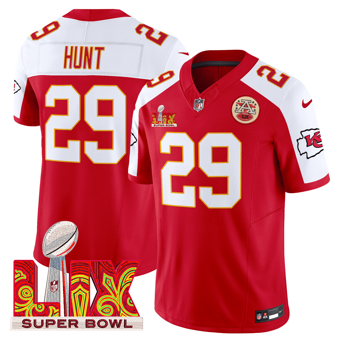 Chiefs Super Bowl LIX Patch Vapor Limited Jersey - All Stitched