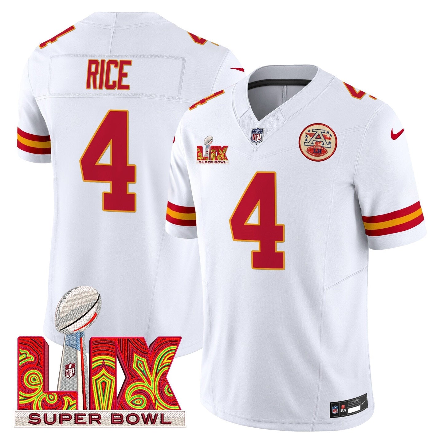 Chiefs Super Bowl LIX Patch Vapor Limited Jersey - All Stitched