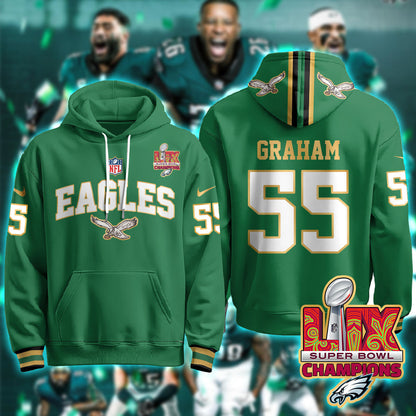 PHI Super Bowl LIX Champions Gold Hoodie N2R - All Stitched