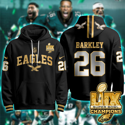 PHI Super Bowl LIX Champions Gold Hoodie N2R - All Stitched