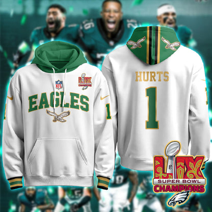 PHI Super Bowl LIX Champions Gold Hoodie N2R - All Stitched