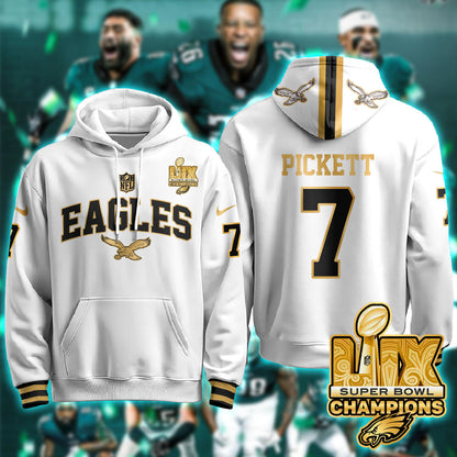 PHI Super Bowl LIX Champions Gold Hoodie N2R - All Stitched