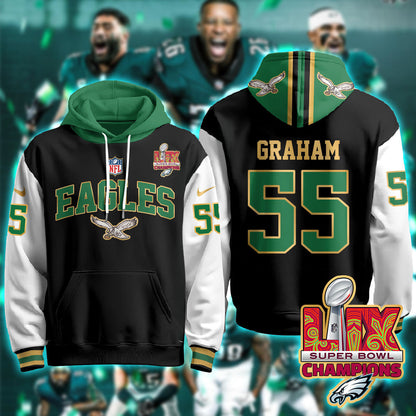 PHI Super Bowl LIX Champions Gold Hoodie N2R - All Stitched