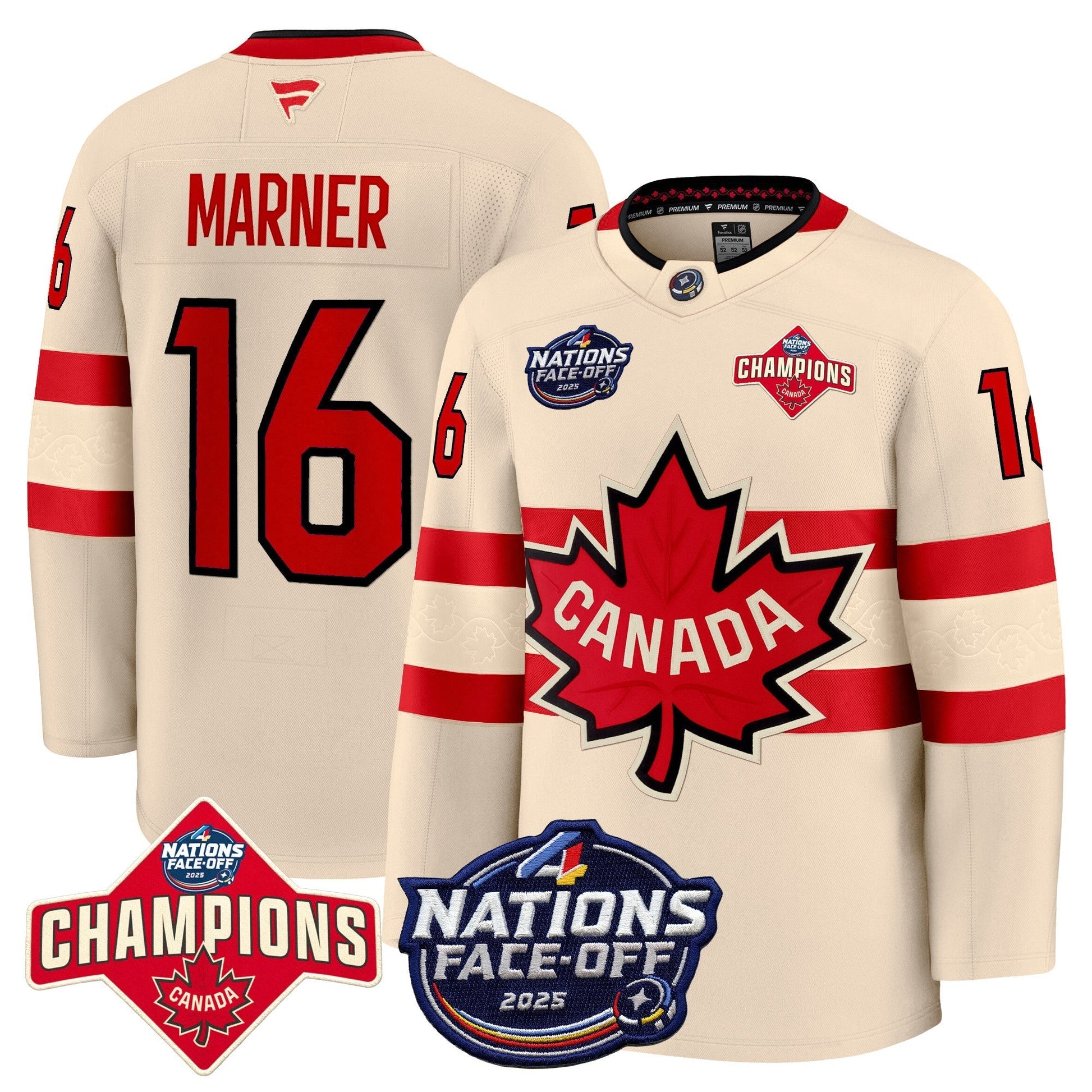 Men's Canada 4 Nations Face-Off 2025 Champions Premium Jersey - All Stitched