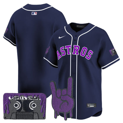 Men's Houston Astros DJ Screw Patch Vapor Premier Limited Jersey - All Stitched
