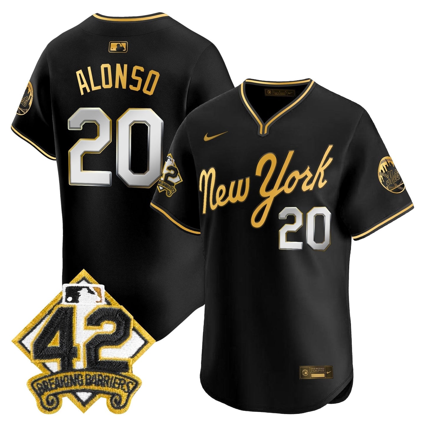 Men's New York Mets 2025 Jackie Robinson Patch Road Alternate Jersey – All Stitched