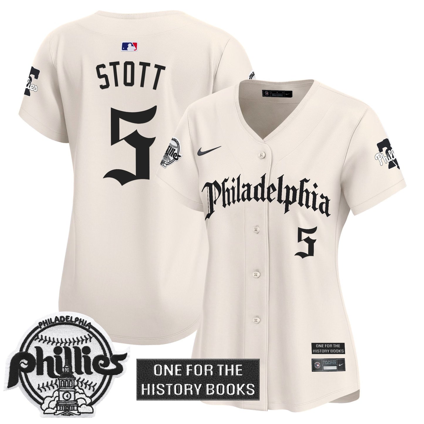 Women's Phillies 'Retro Newspaper Edition' Vapor Premier Limited Jersey - All Stitched