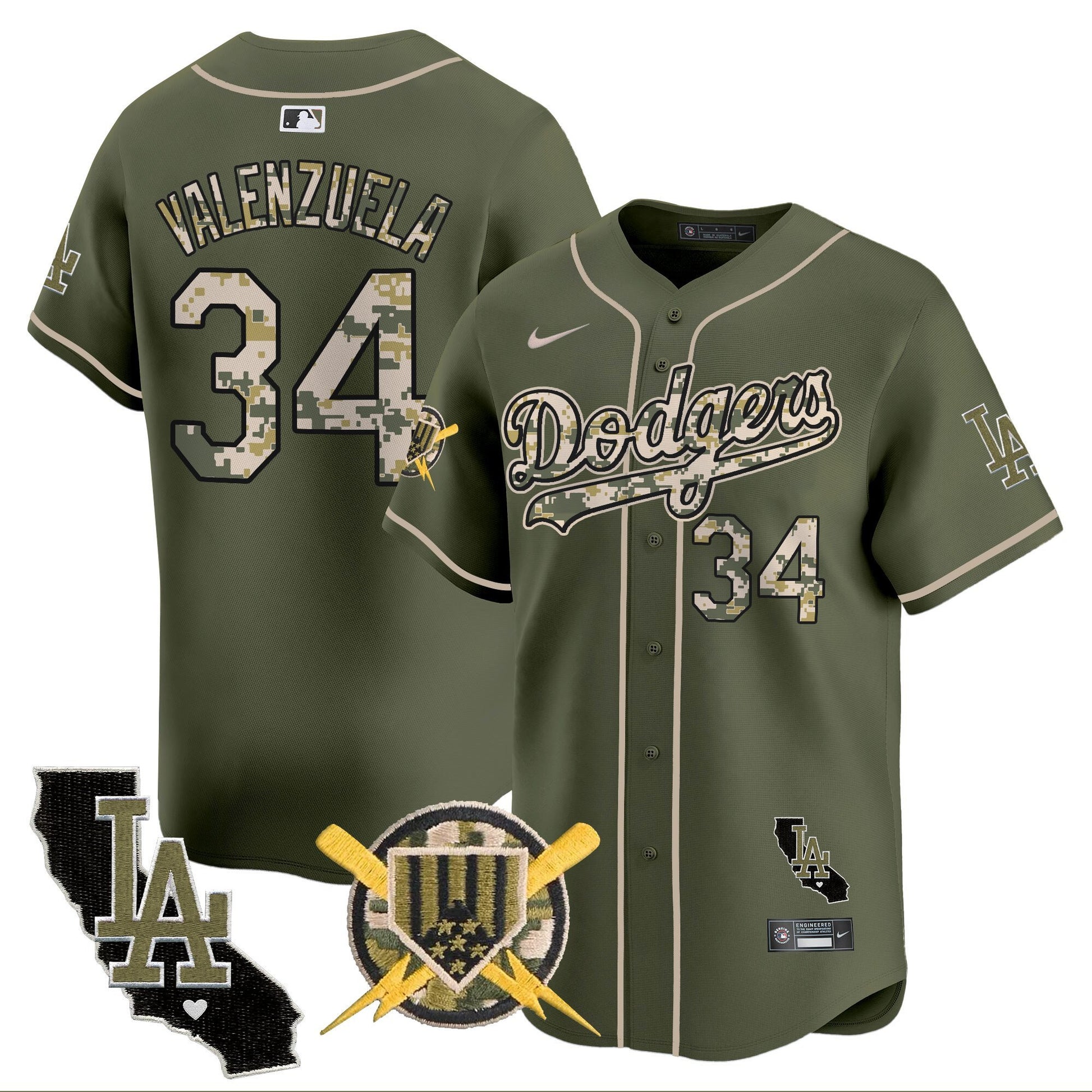 Dodgers Armed Forces Day Vapor Premier Limited Jersey - All Stitched
