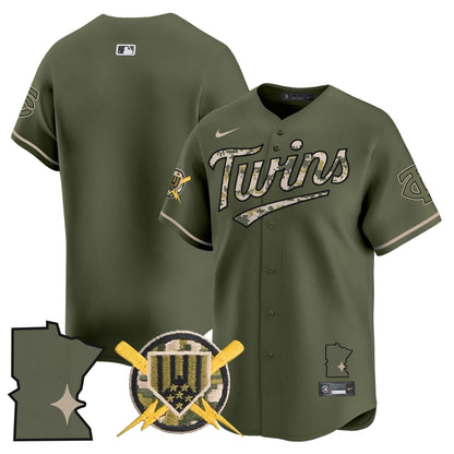 Minnesota Twins Armed Forces Day Vapor Premier Limited Jersey - All Stitched