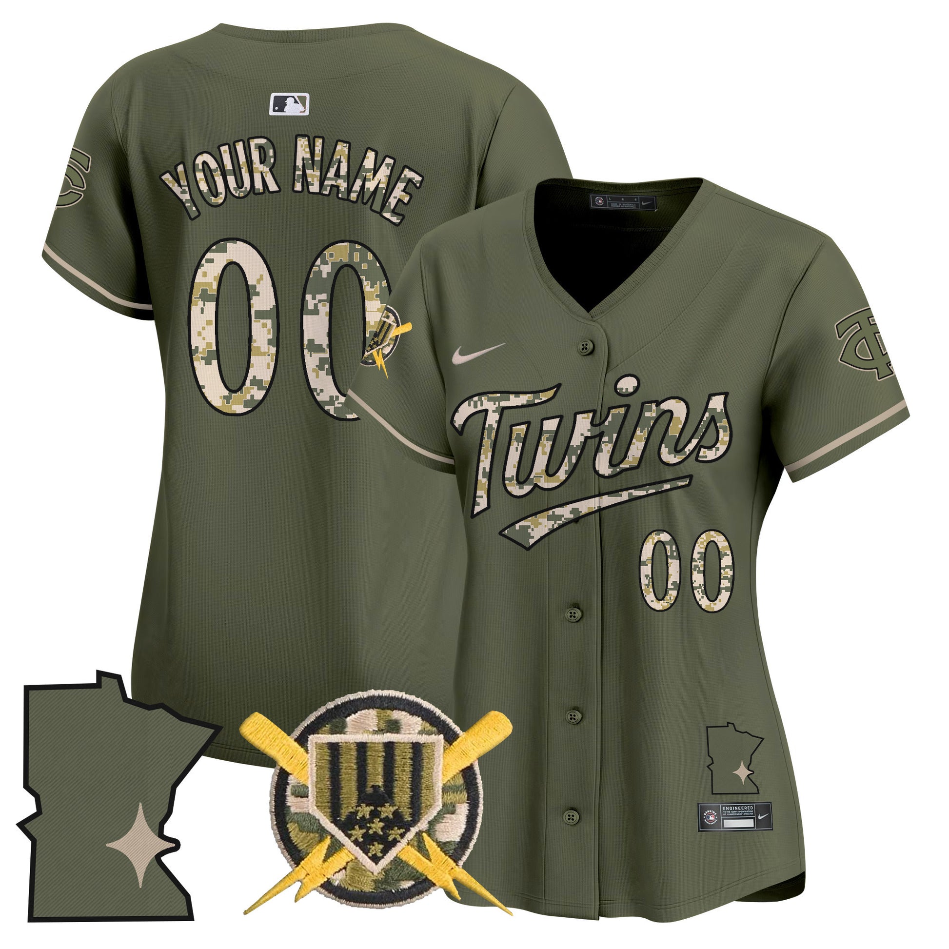 Minnesota Twins Armed Forces Day Vapor Premier Limited Custom Jersey - All Stitched