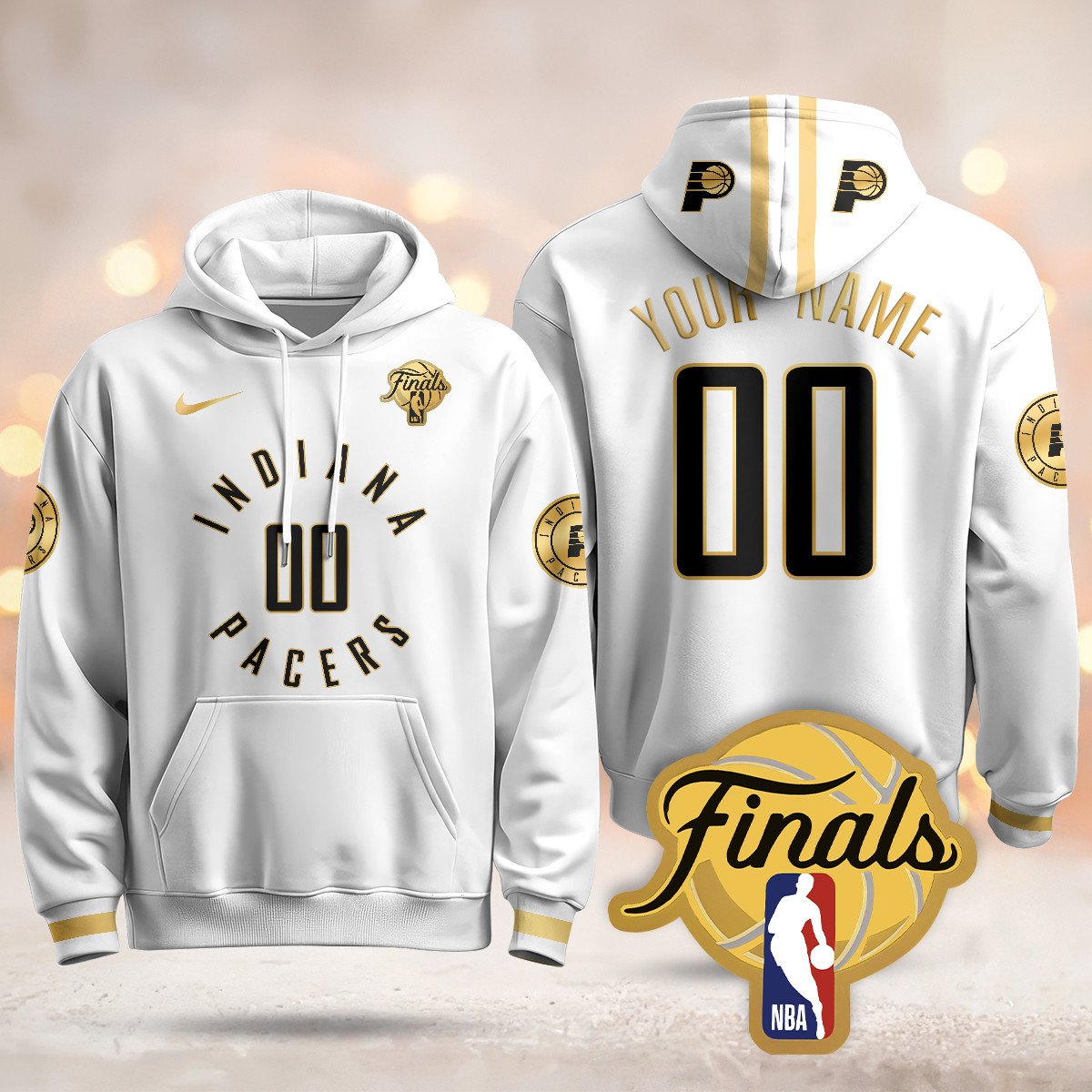 Indiana Pacers Custom Hoodie - Final Patch - All Stitched