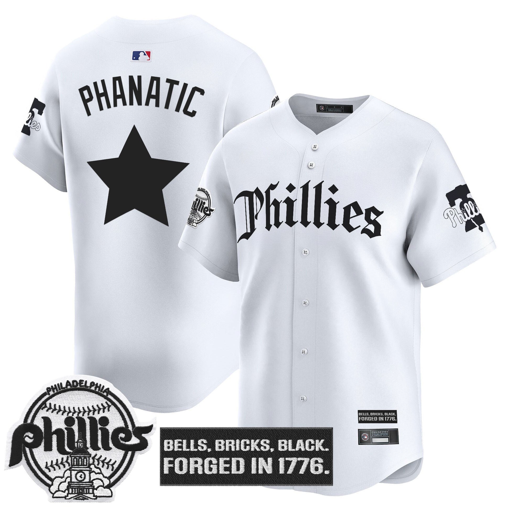 Men's Philadelphia Phillies 'Gothic Liberty Edition' Vapor Premier Limited Jersey - All Stitched