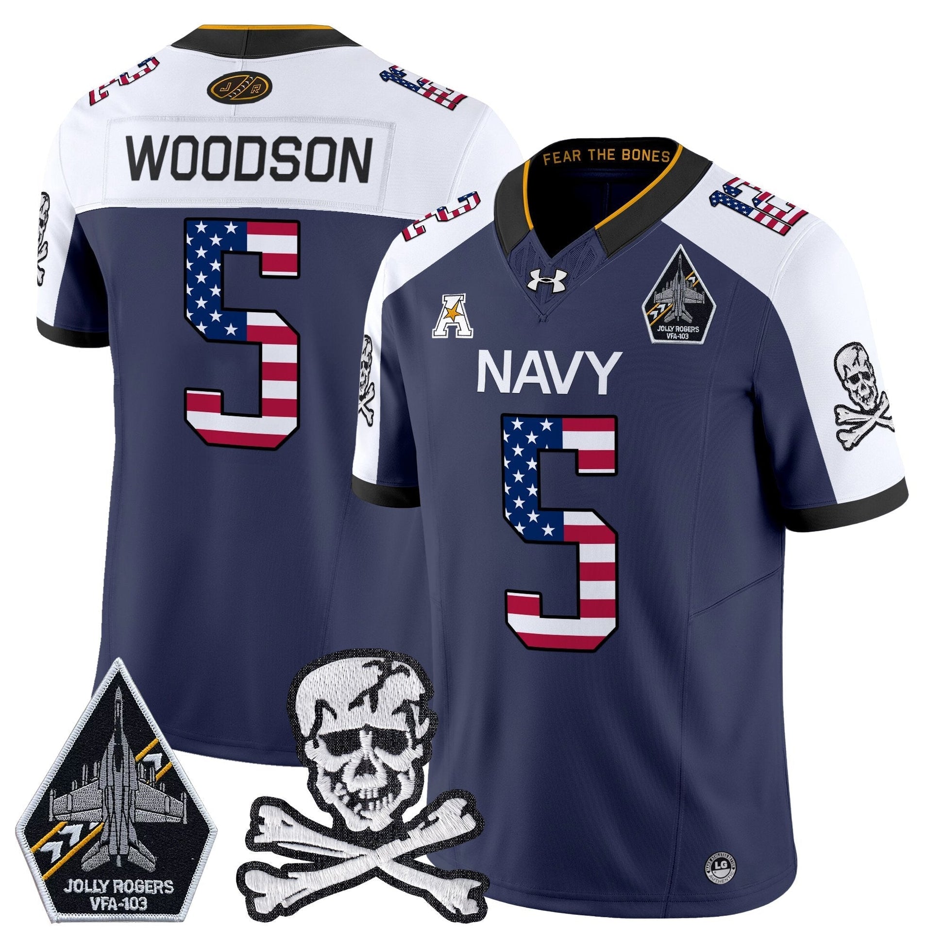Men's Navy Midshipmen 2025 Independence Day Vapor Limited Jersey V2 - All Stitched