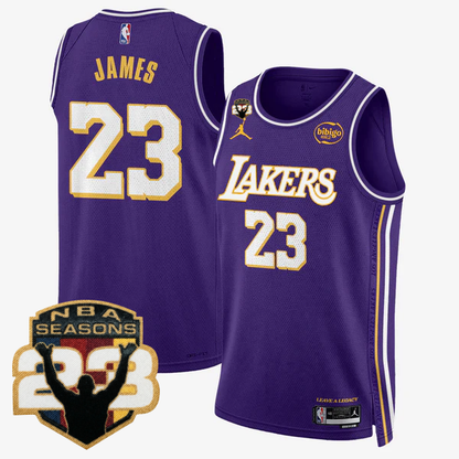 LAL LeBron Jame 23 Seasons Patch Special Jersey - All Stitched
