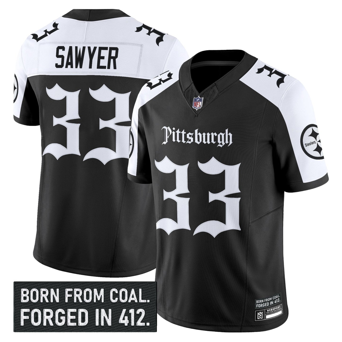 Men's Pittsburgh Steelers 'Gothic Steel City Edition' Vapor Limited Jersey - All Stitched