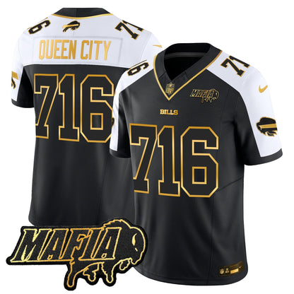 Men's Buffalo Bills 2025 Bills Mafia Patch Gold Vapor Limited Jersey - All Stitched