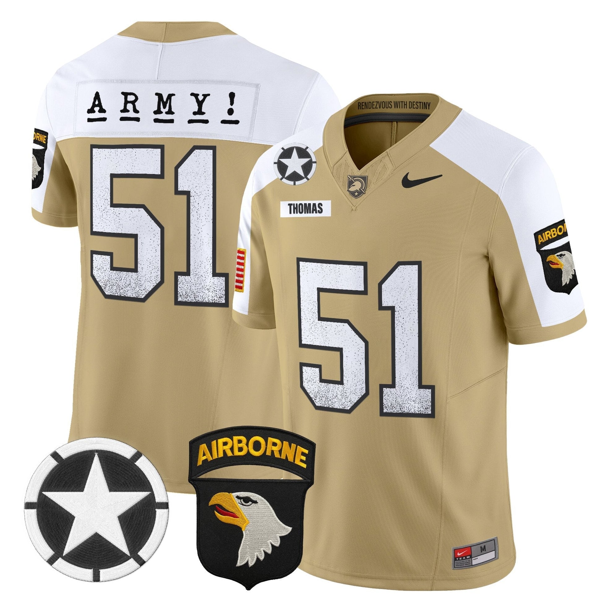 Men's Army Black Knights 2025 Screaming Eagles Vapor Limited Jersey - All Stitched
