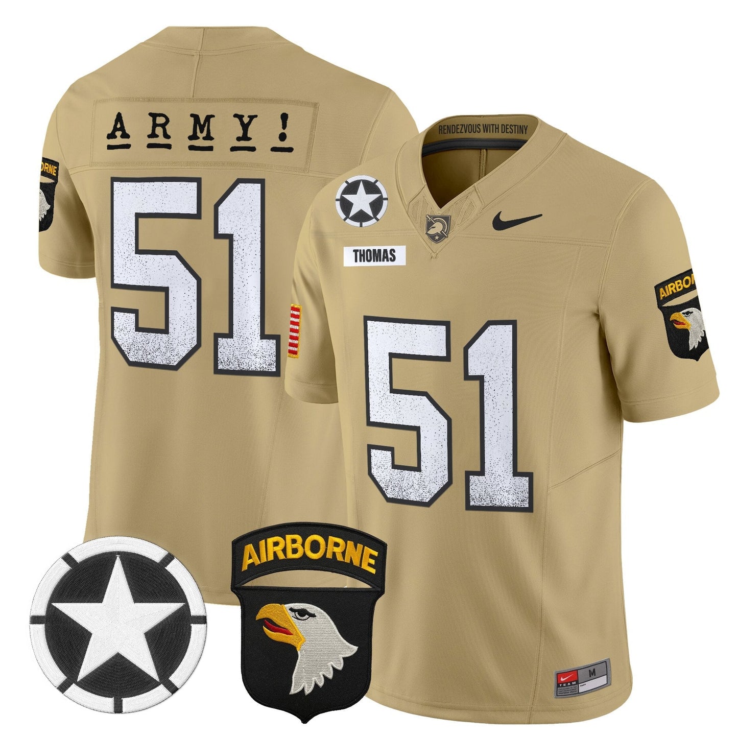 Men's Army Black Knights 2025 Screaming Eagles Vapor Limited Jersey - All Stitched