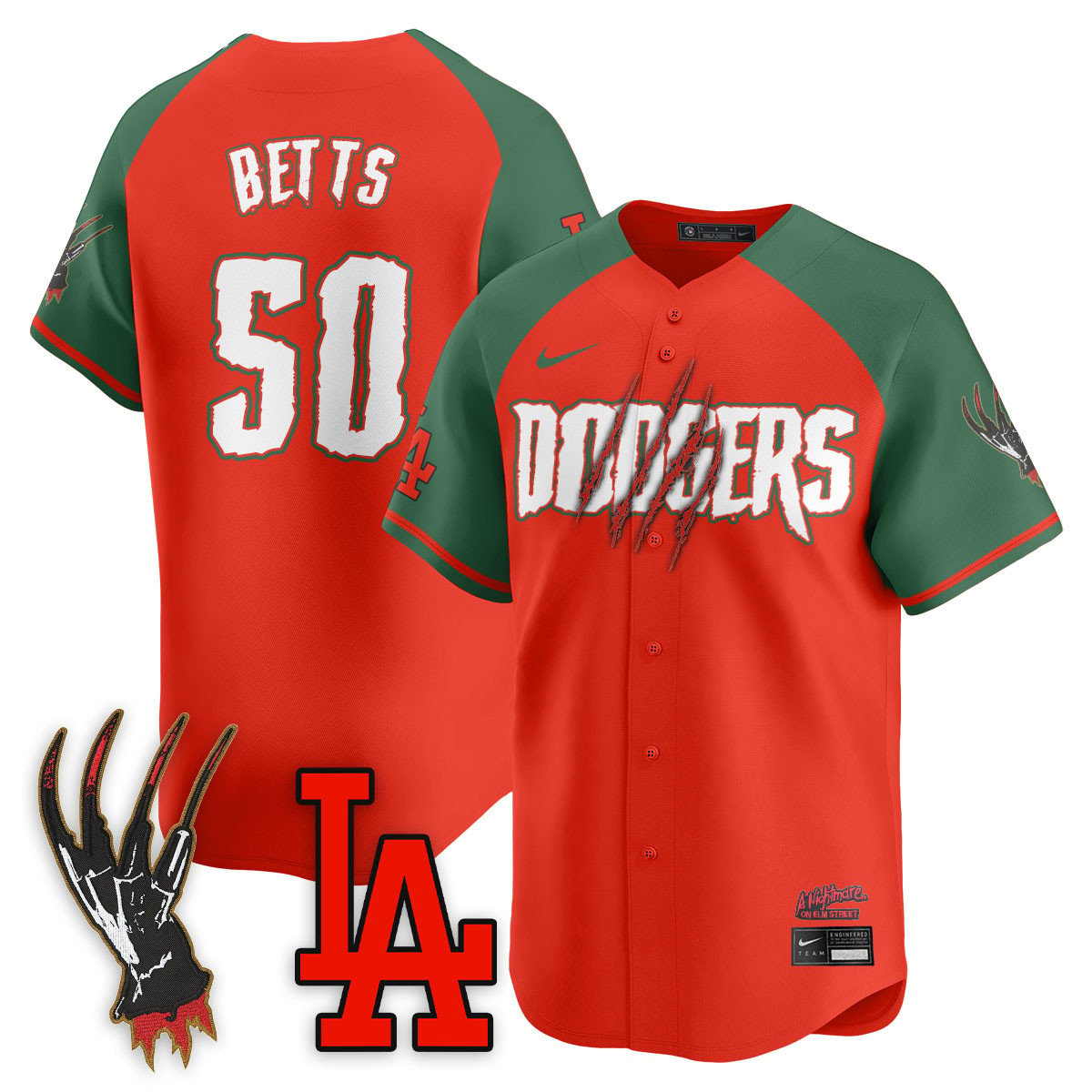 Los Angeles Dodgers "A Nightmare on Elm Street" Custom Jersey - Stitched
