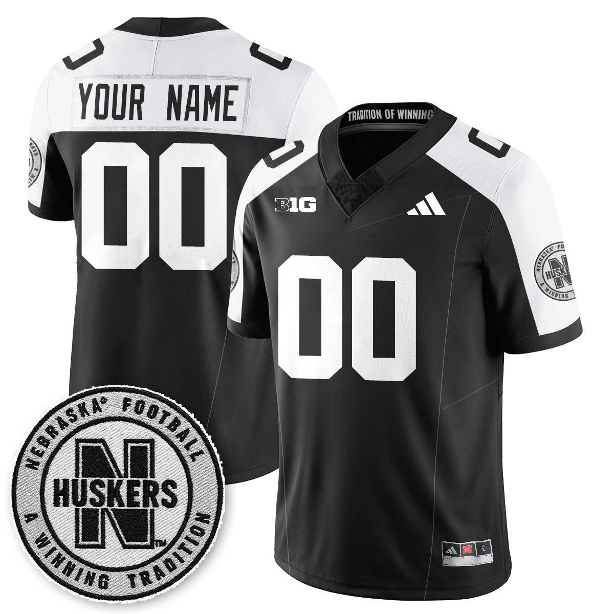 Custom Nebraska Football 2025 "Blackout" Jersey - All Stitched