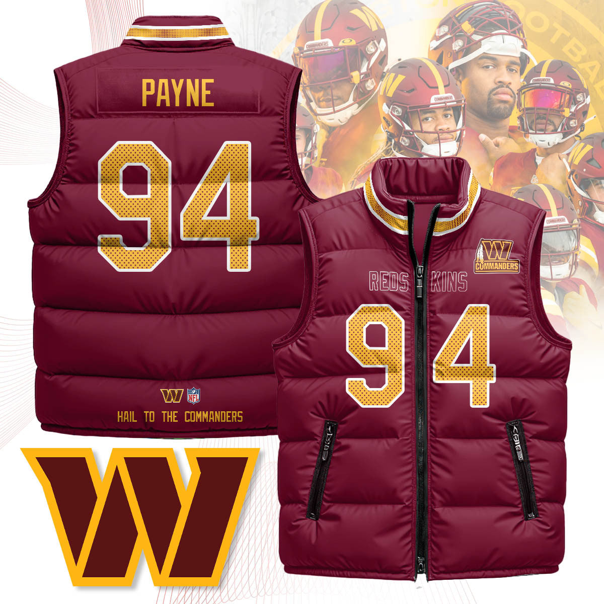 Washington Commanders Unisex Puffer Vest