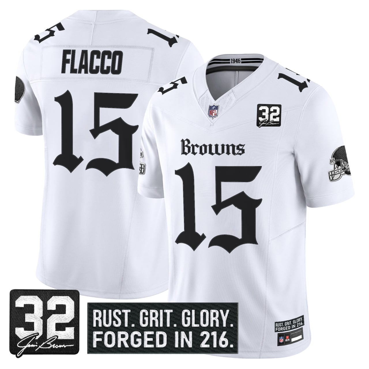 Men's Cleveland Browns 'Gothic Dawg Shadows Drop' Vapor Limited Jersey - All Stitched