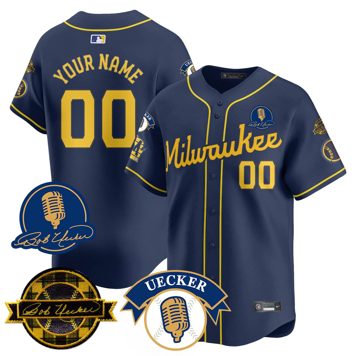 Milwaukee Brewers 2025 Limited Custom Jersey - Bob Uecker Patch - All Stitched