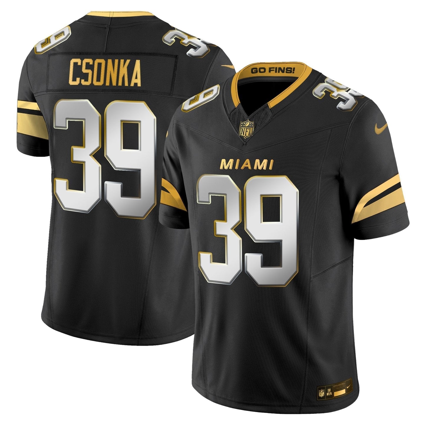 Men's Miami Dolphins 2025 "Rivalries" Gold Vapor Limited Jersey - All Stitched