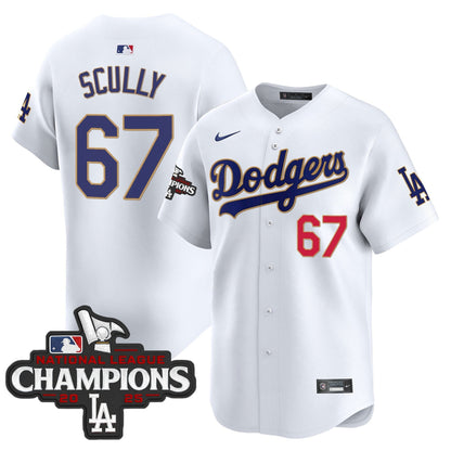 Men's Dodgers 2025 National League Champions Vapor Premier Limited Jersey - All Stitched
