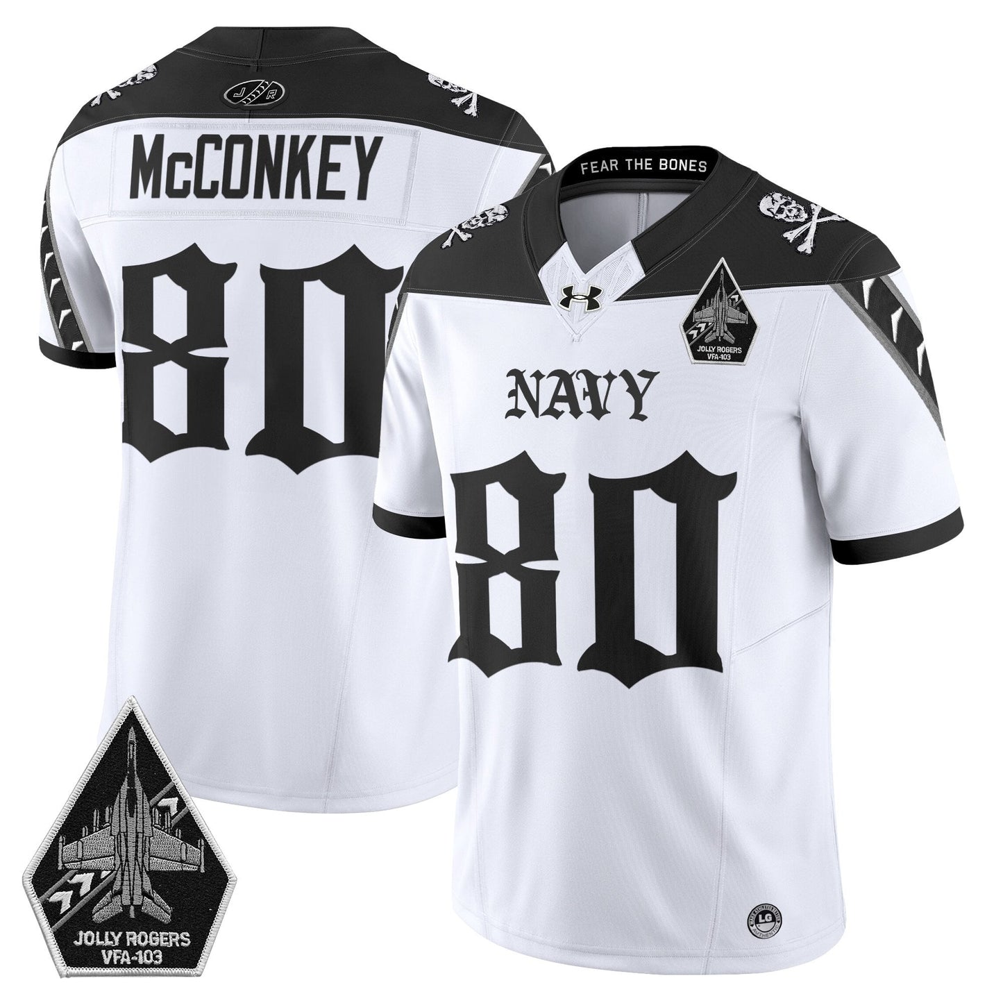 Men's Navy Midshipmen 'Jolly Rogers: Gothic Squadron Edition' Vapor Limited Jersey - All Stitched