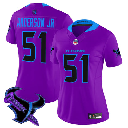 Women's Houston Texans 2025 DJ Screw Vapor Limited Jersey - All Stitched