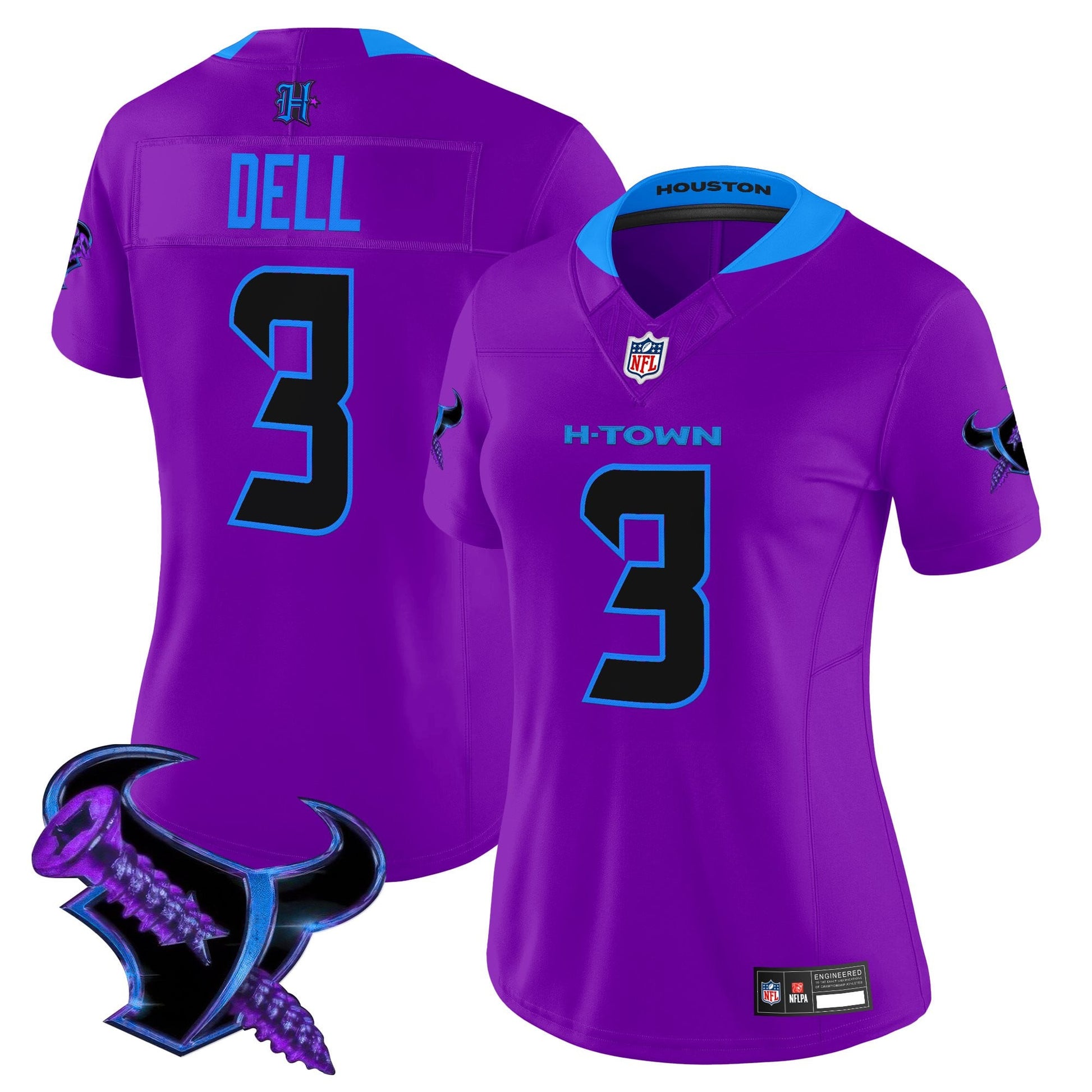 Women's Houston Texans 2025 DJ Screw Vapor Limited Jersey - All Stitched