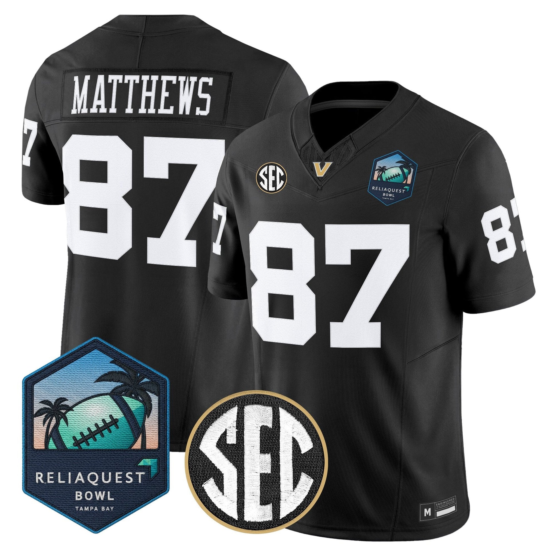 Men's Vanderbilt Commodores 2025 ReliaQuest Bowl Vapor Limited Jersey - All Stitched