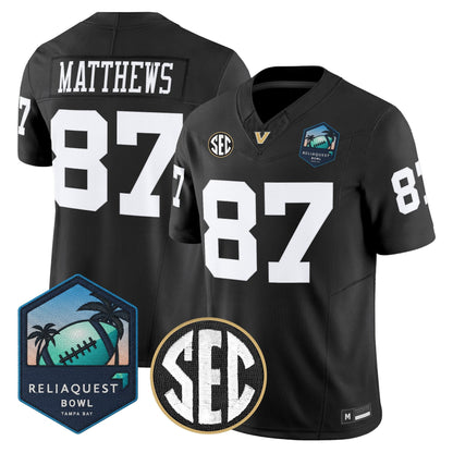 Men's Vanderbilt Commodores 2025 ReliaQuest Bowl Vapor Limited Jersey - All Stitched