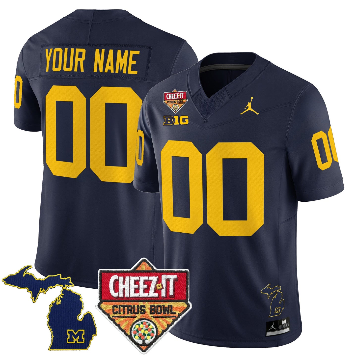 Michigan Wolverines 2025 Cheez-It Citrus Bowl Vapor Limited Custom Jersey - All Stitched