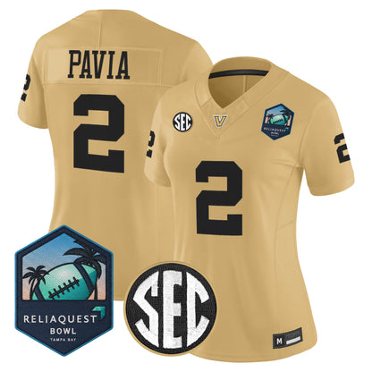 Women's Vanderbilt Commodores 2025 ReliaQuest Bowl Vapor Limited Jersey - All Stitched