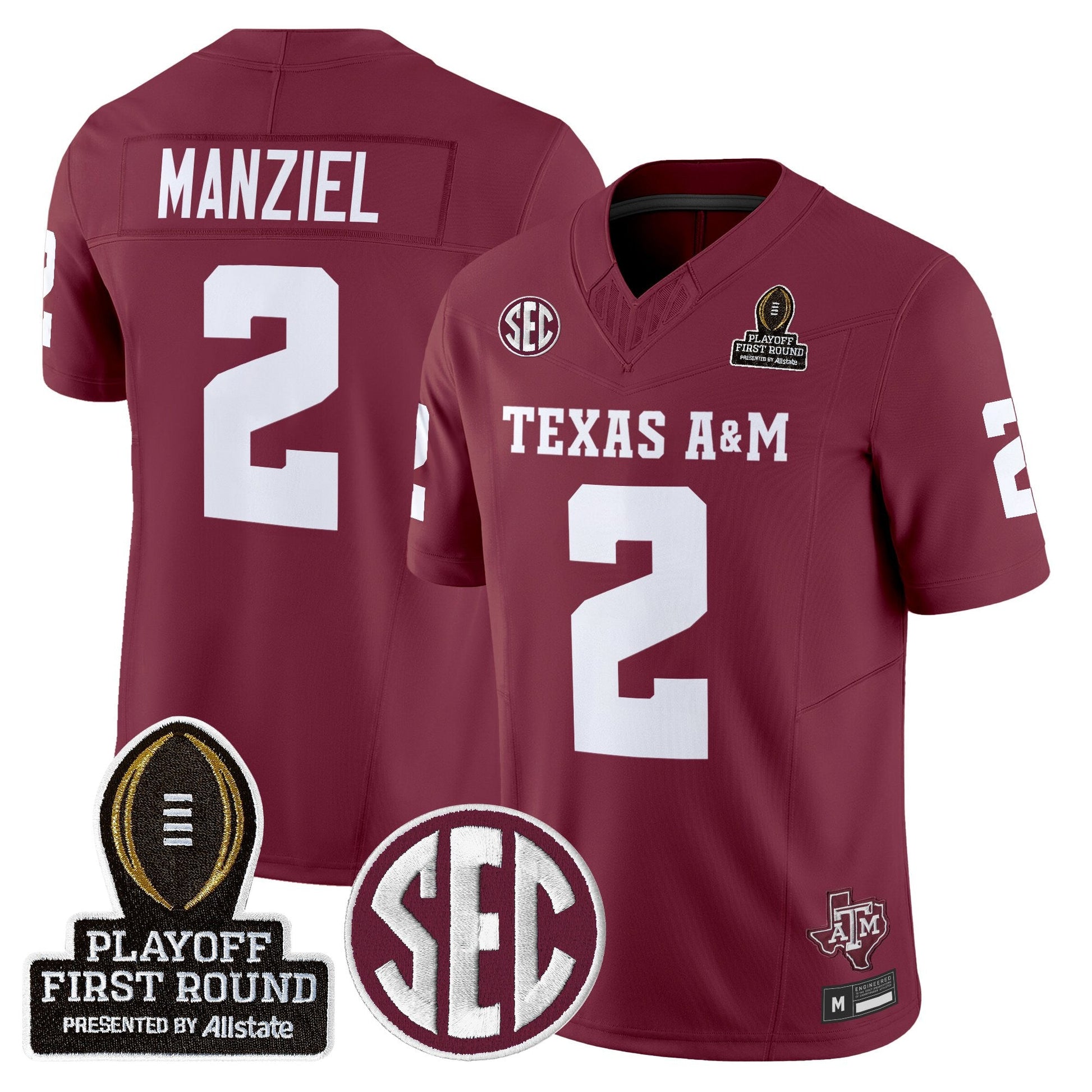 Men's Texas A&M Aggies 2025 Playoff First Round Vapor Limited Jersey - All Stitched