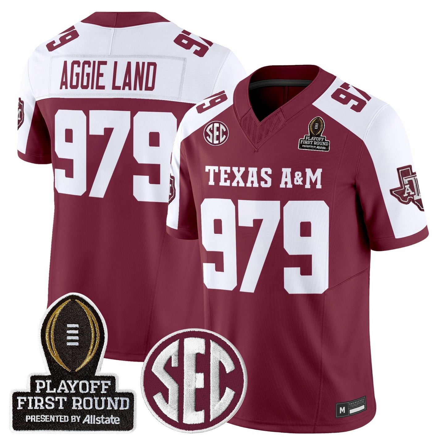 Men's Texas A&M Aggies 2025 Playoff First Round Vapor Limited Jersey - All Stitched