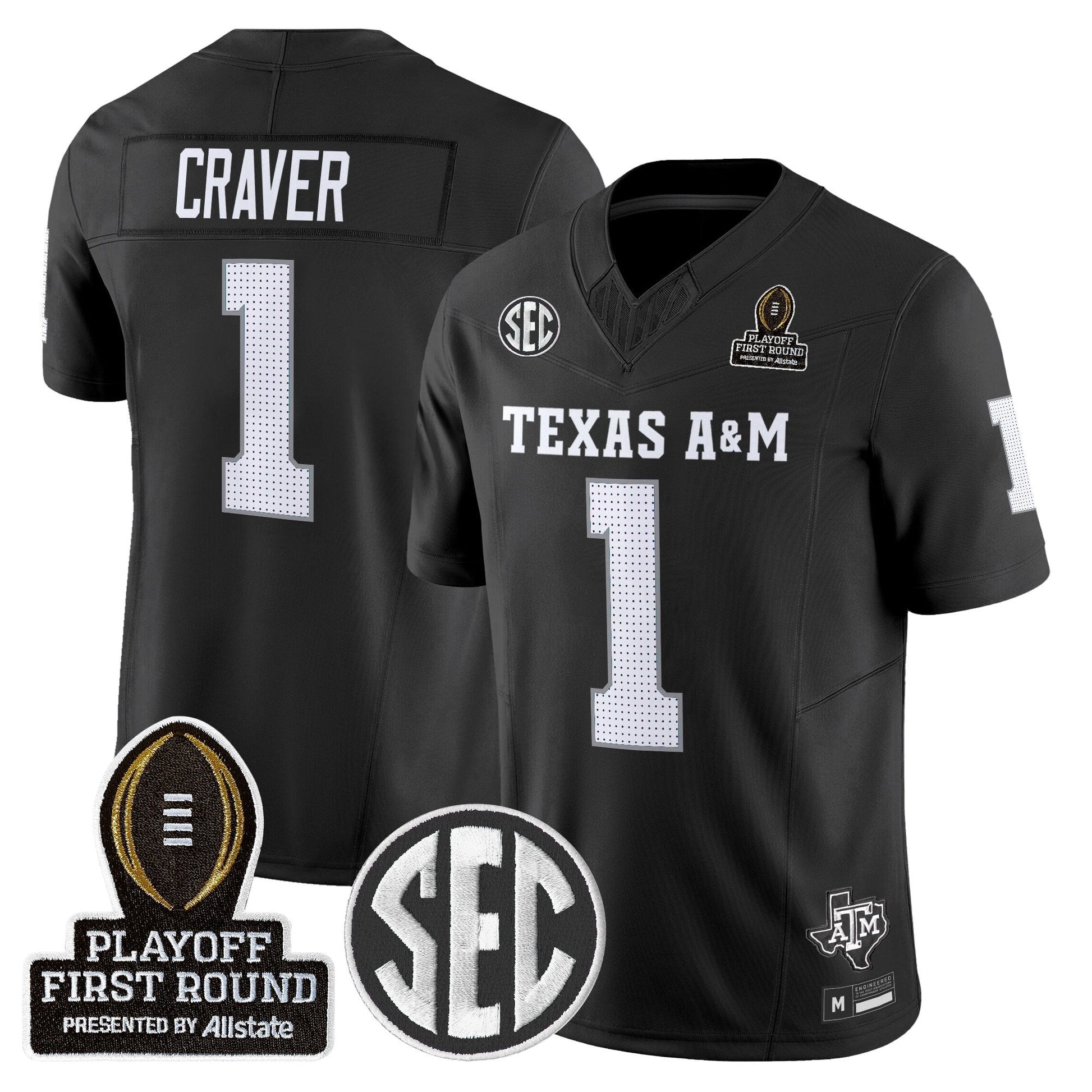 Men's Texas A&M Aggies 2025 Playoff First Round Vapor Limited Jersey - All Stitched