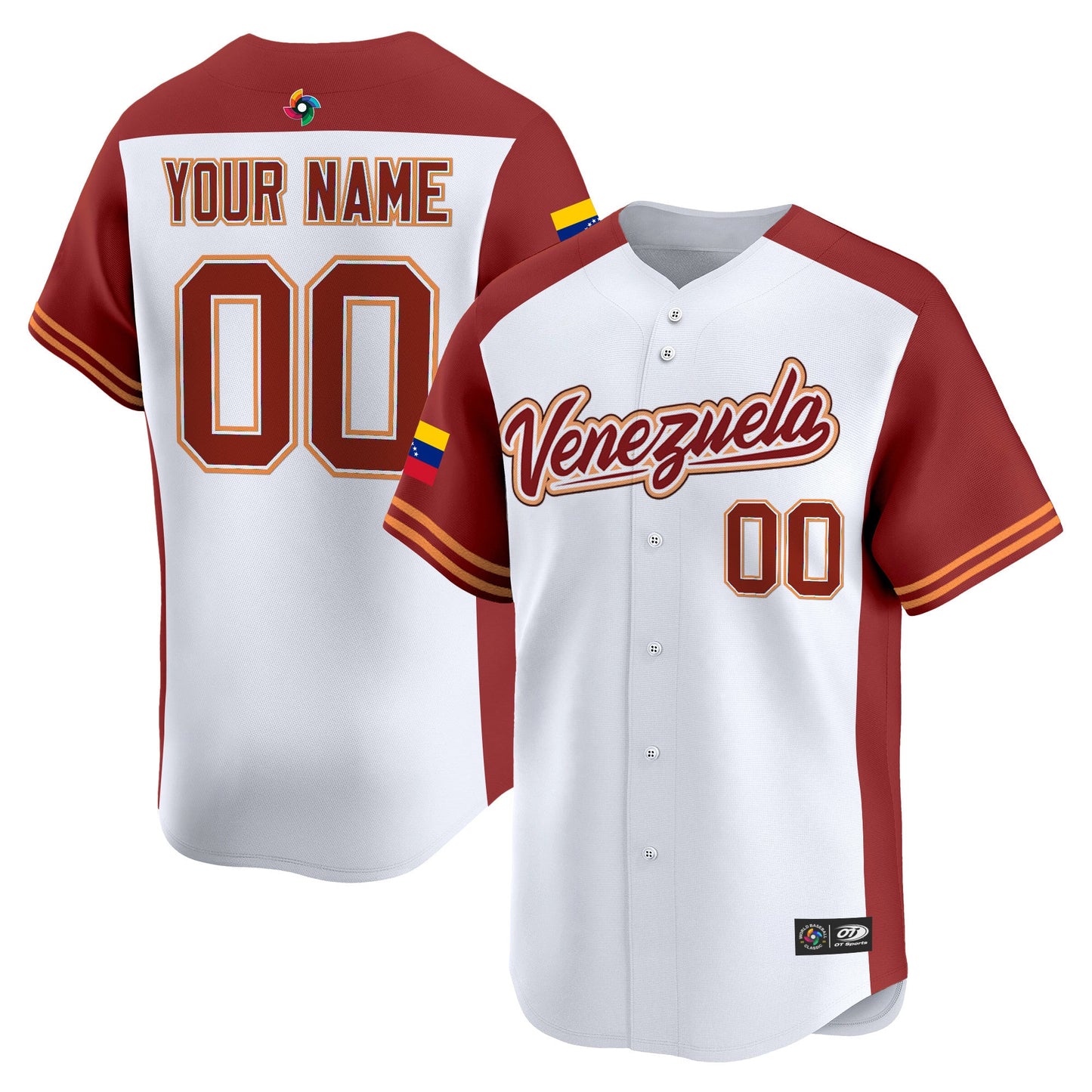 Team Venezuela World Baseball Classic Vapor Premier Custom Jersey - 2026 Roster - All Stitched