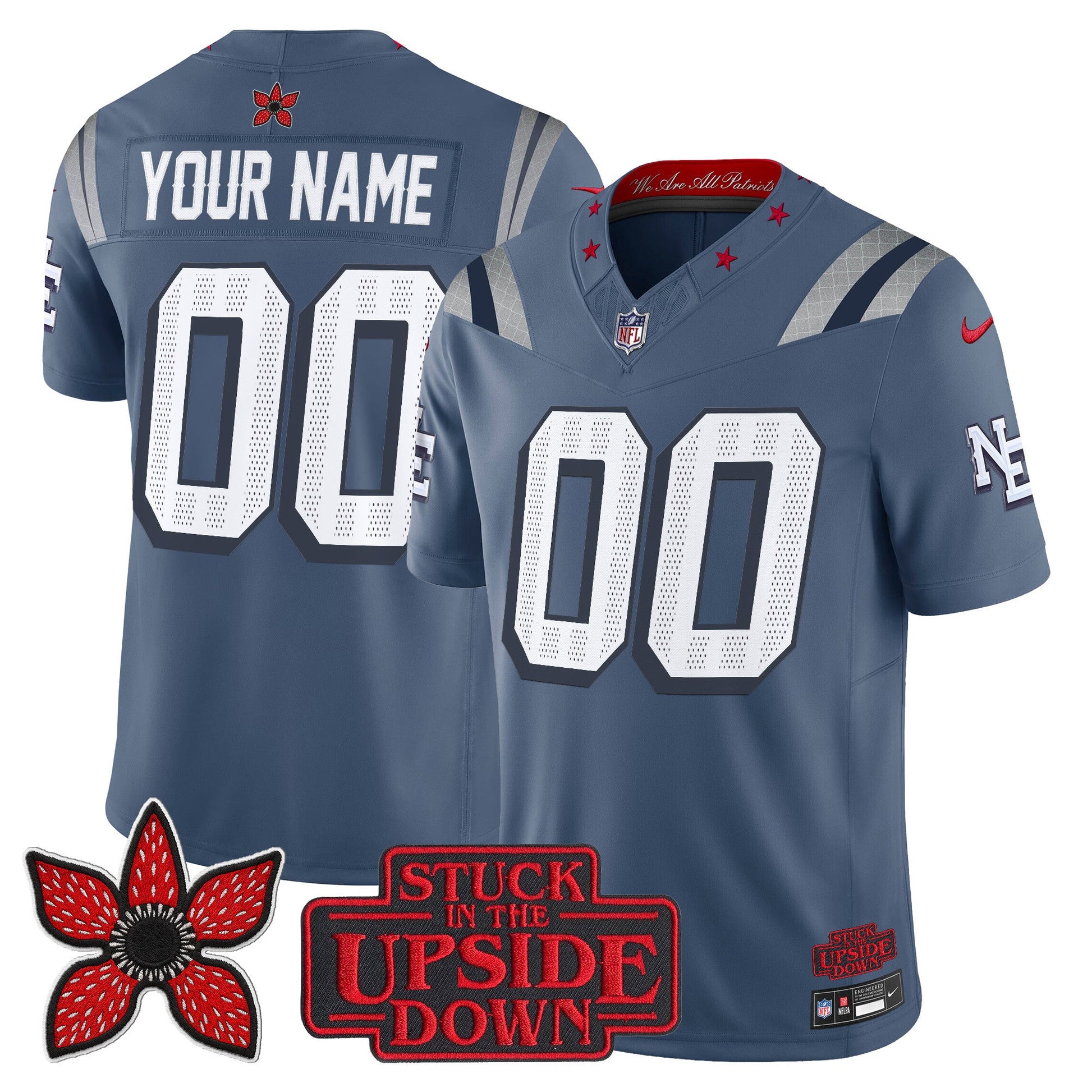 New England Patriots 'Stranger Things Edition' Vapor Limited Custom Jersey V2 - All Stitched