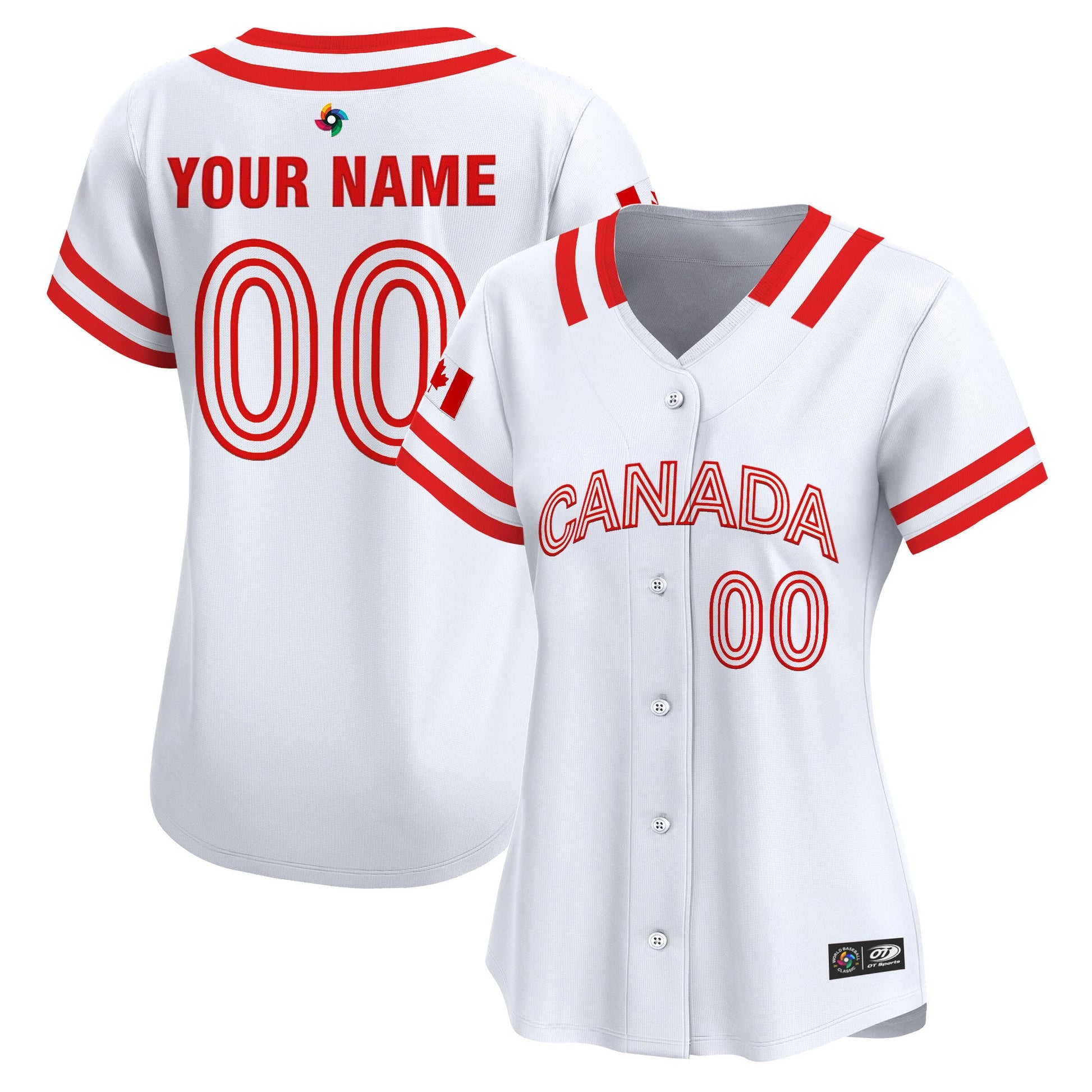 Team Canada World Baseball Classic Vapor Premier Custom Jersey - 2026 Roster (Projected Number) - All Stitched