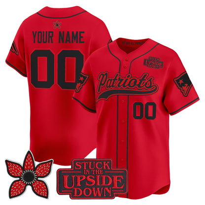 New England Patriots 'Stranger Things Edition' Vapor Baseball Custom Jersey - All Stitched
